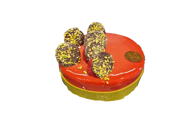 Pistache framboos taartje